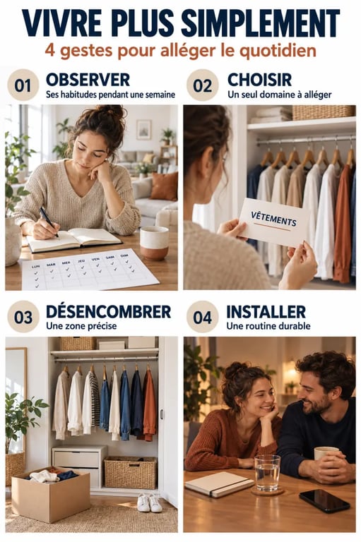 Étapes concrètes pour vivre simplement au quotidien