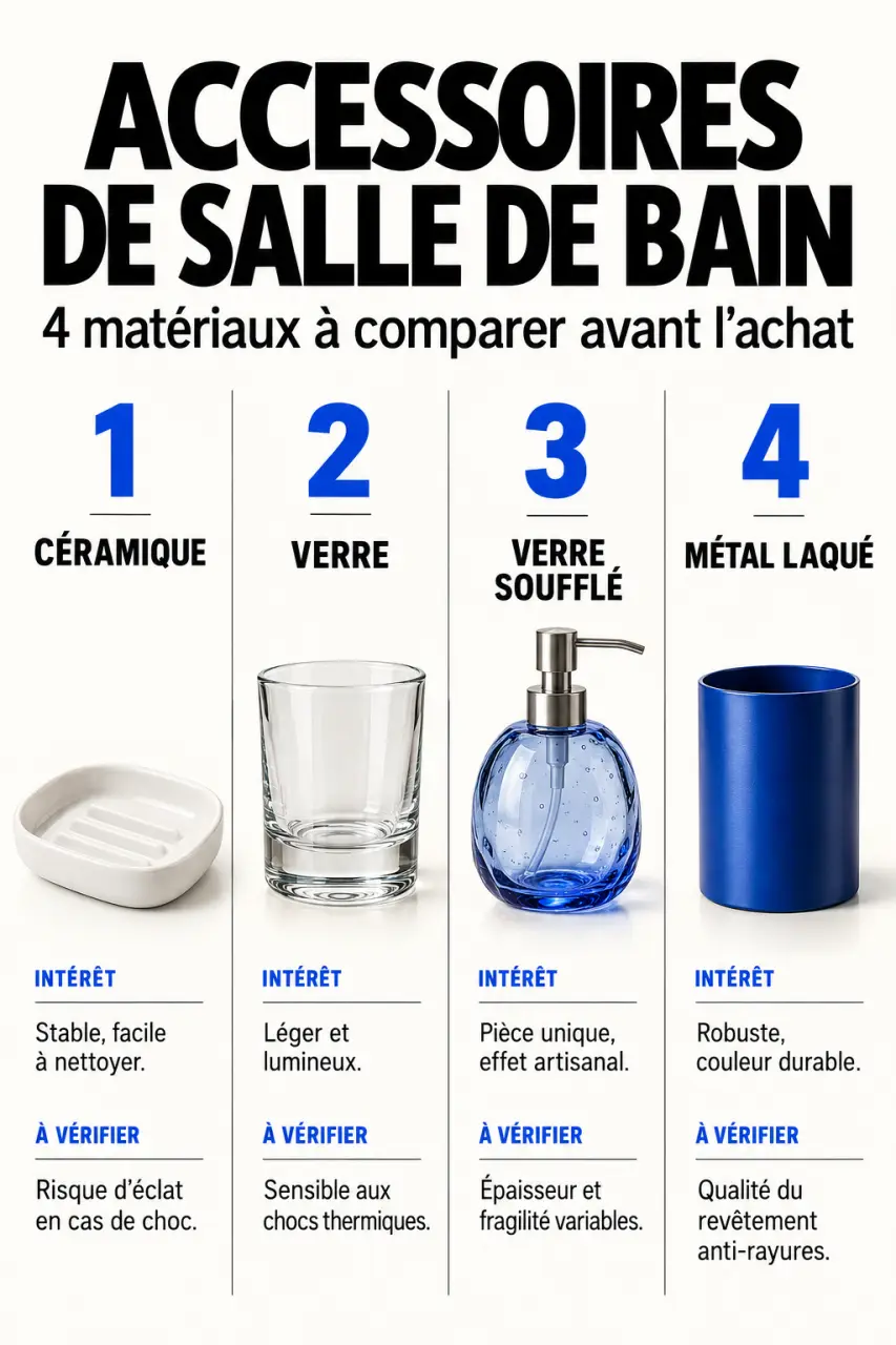 Comparaison des matériaux pour choisir des accessoires de salle de bain