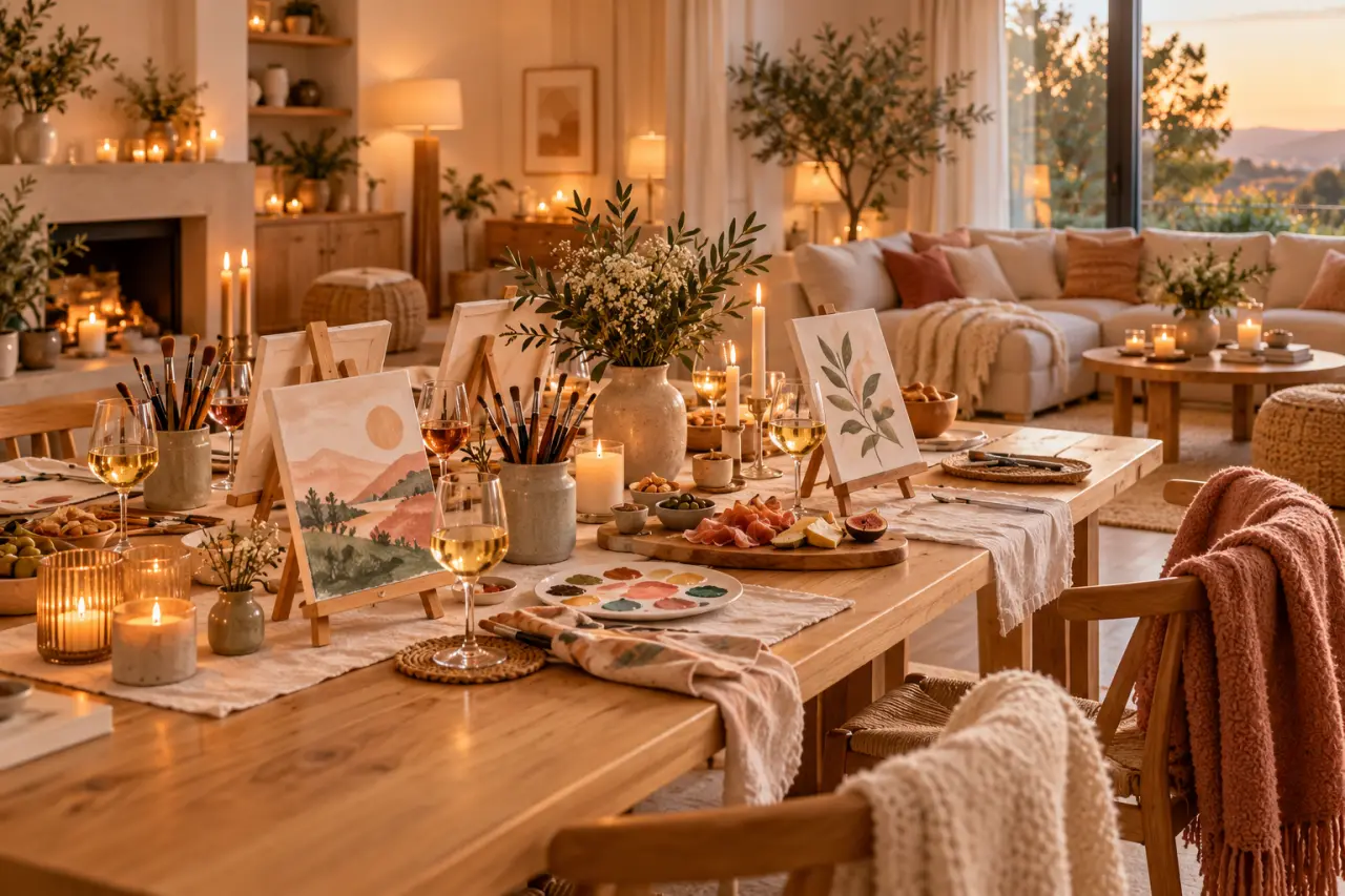 Un apéro peinture hygge transforme la maison en atelier chaleureux, sans la surcharger