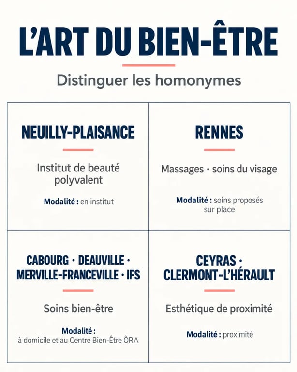 L’Art du Bien-Être : établissements, villes et prestations selon la zone